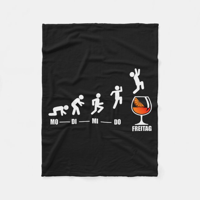 Aperol Spritz Week Finally Friday Weekend Aperol  Fleece Blanket (Front)