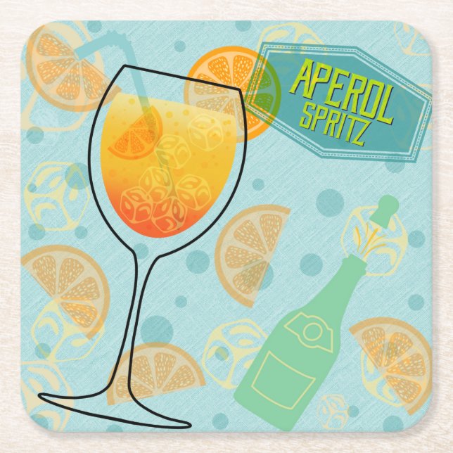 Aperol SpritzSquare Square Paper Coaster (Front)