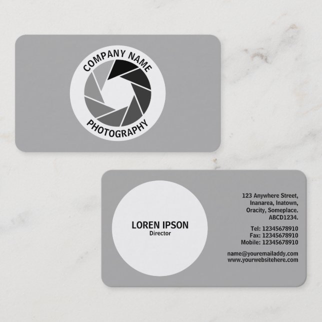 Aperture Circle - Tonal Shades - Grey #B2B2B2 Business Card (Front/Back)