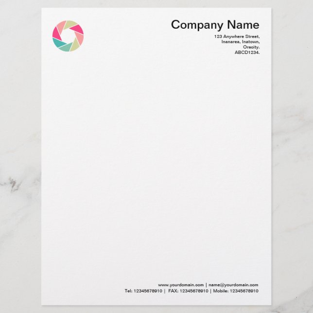 Aperture - Colours 01 Custom Letterhead (Front)
