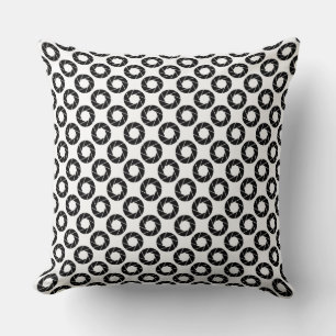 Aperture Pattern - Black on White Cushion