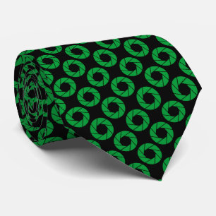 Aperture Pattern - Grass Green on Black Tie