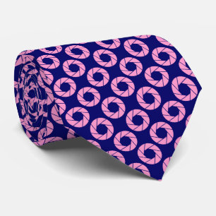 Aperture Pattern - Pink on Deep Navy Tie