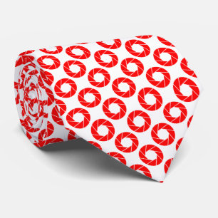 Aperture Pattern - Red on White Tie
