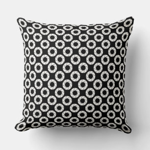 Aperture Pattern - White on Black Cushion