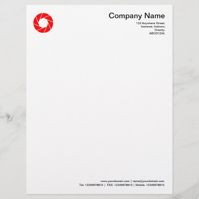 Aperture - Red Letterhead (Front)