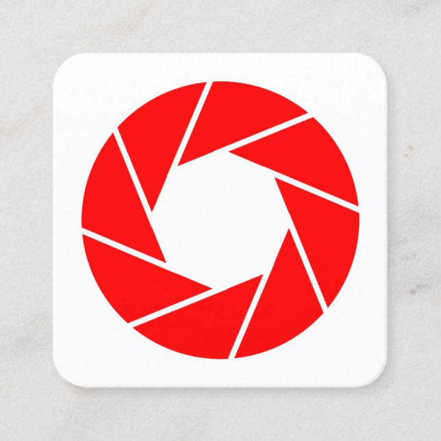 Aperture - Red Square Business Card (Front)