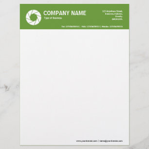 Aperture Symbol 2in Colour Header - Avocado Green Letterhead Template