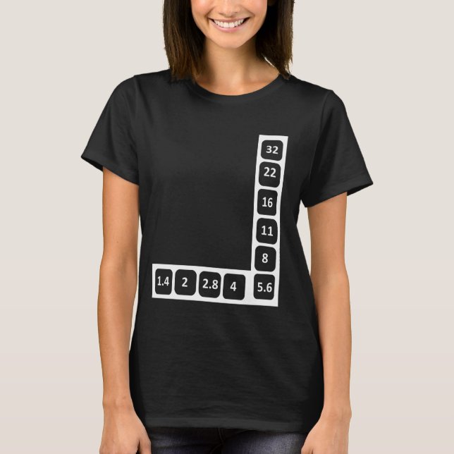 Aperture Values Official Photographer Camera Icons T-Shirt (Front)