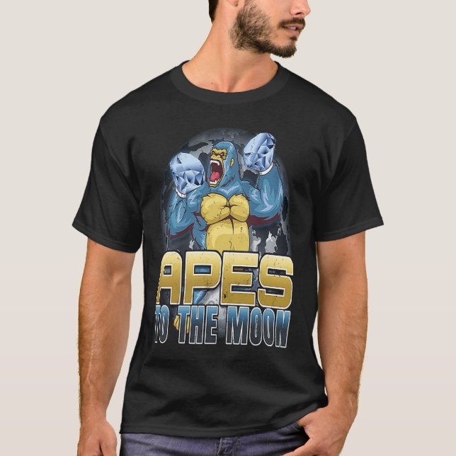 Apes To The Moon Diamond Hands HODL Apes Together  T-Shirt (Front)