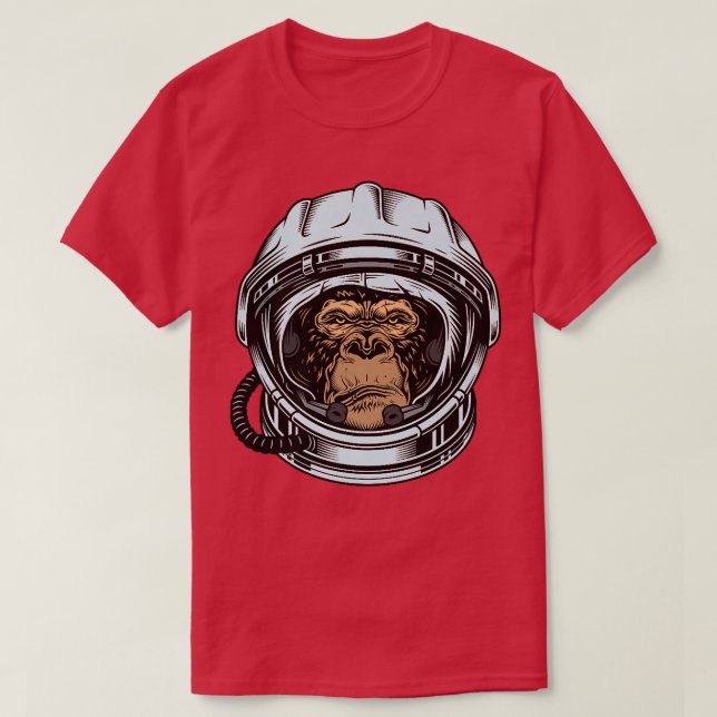 Apes Together Strong To the Moon Retro Astronaut S T-Shirt (Design Front)