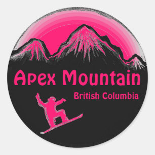 Apex Mountain BC Canada pink snowboard stickers