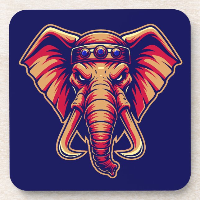 Apex Pachyderm - Navy Blue and Orange Edition Coaster (Front)