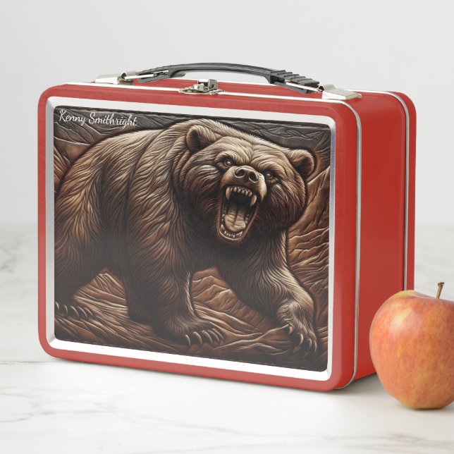 Apex Predator in Embossed Leather Metal Lunch Box (In Situ)