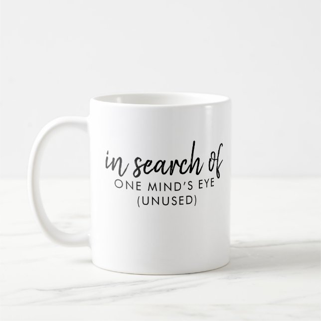 Aphantasia Funny Quote Mind’s Eye Font Black Coffee Mug (Left)