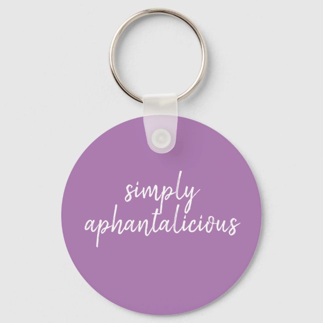 Aphantasia Simply Aphantalicious White Font Key Ring (Front)