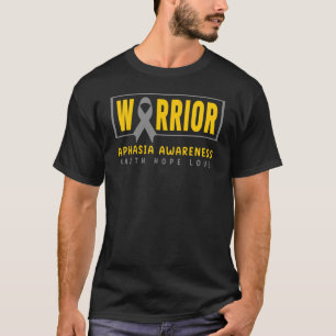 Aphasia Awareness   Grey Ribbon Aphasia Warrior T-Shirt