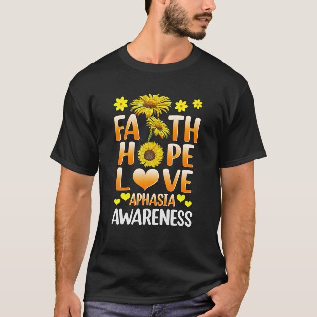 Aphasia Awareness June Brain Broca Wernicke Faith T-Shirt (Front)