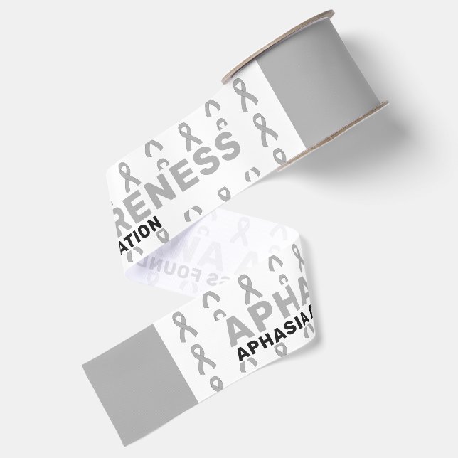 Aphasia Awareness Pattern Ribbon Grosgrain Ribbon (Front+Back)