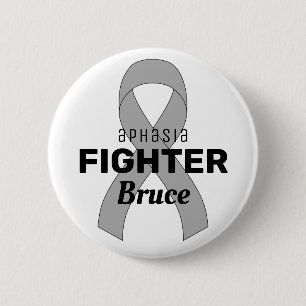 Aphasia Ribbon White Button