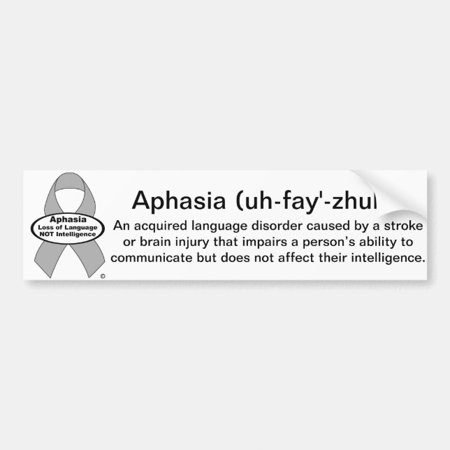 Aphasia Silver Ribbon Bumper Sticker (Front)