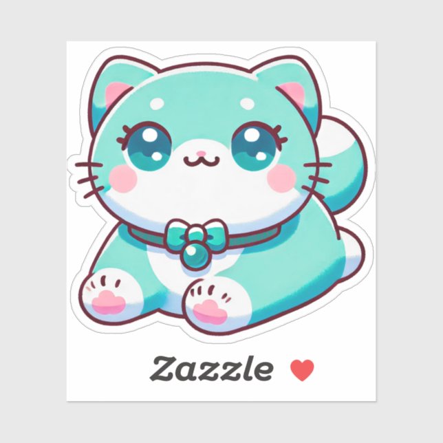 Aphmau Kim, YT, Meemeows, Cute Cat, Cyan, Stickers (Sheet)