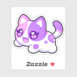 Aphmau, Meemeows, Cute Cat, Purple Kawaii Stickers