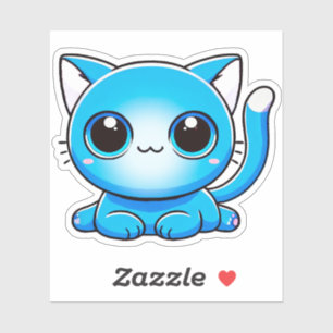Aphmau, Pierce, Meemeows, Cute Cat, Blue, Stickers