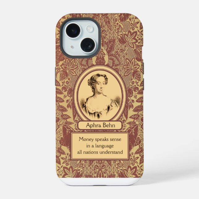 Aphra Behn's Money iPhone 15 Case (Back)