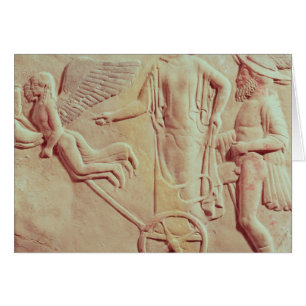 Aphrodite and Hermes riding on a chariot
