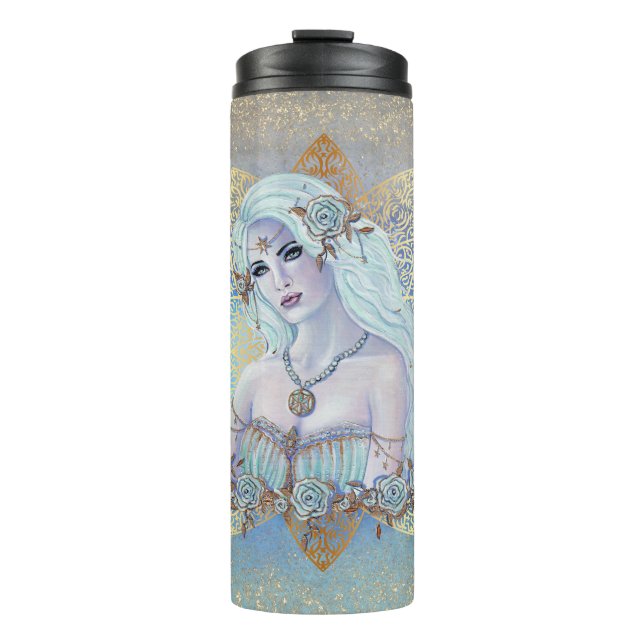Aphrodite goddess art by Renee Thermal Tumbler (Front)