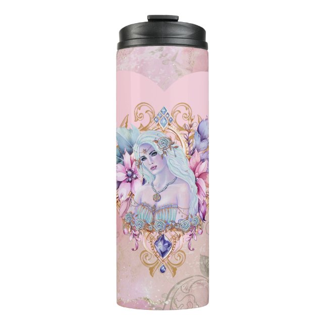 Aphrodite goddess of love roses by Renee Thermal Tumbler (Front)
