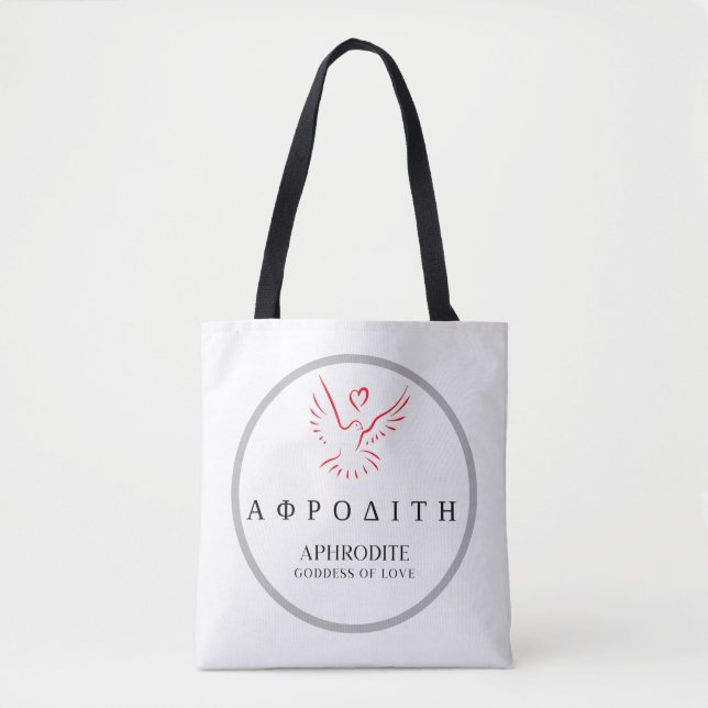 Aphrodite Greek Goddess of Love Dove Design Tote Bag (Front)