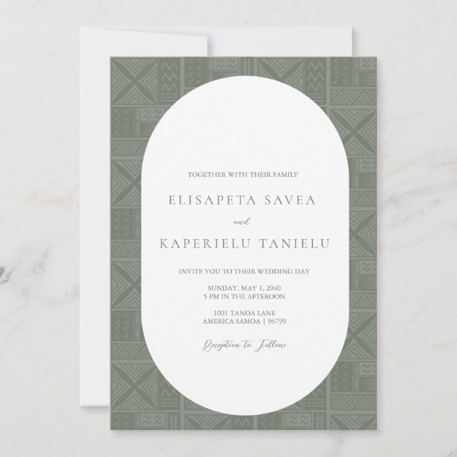 Apia Wedding Invitation (Front)
