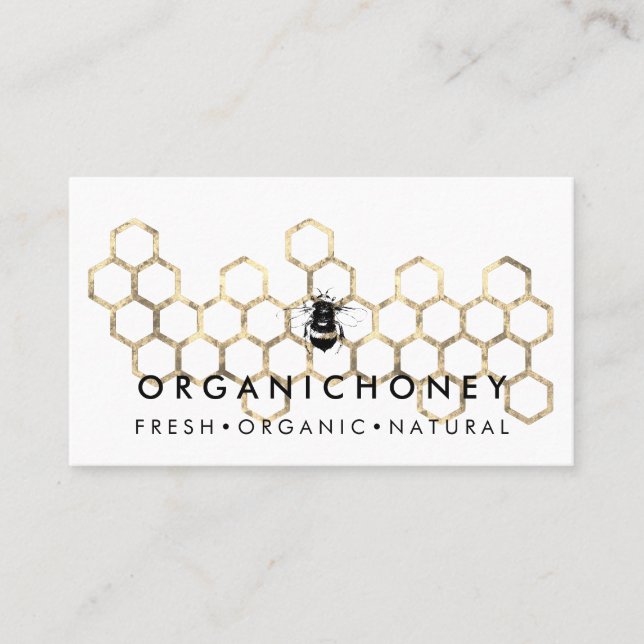 Apiarist Bumble Bee Honeycomb Business Card (Front)