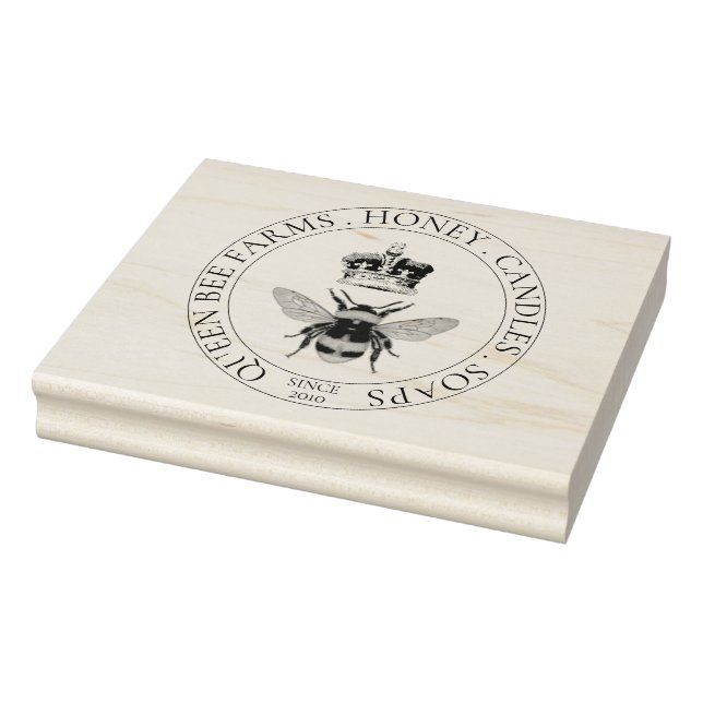 Apiary Bee And Crown Marketing Rubber Stamp (Stamp)
