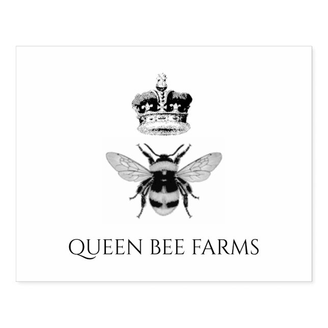 Apiary Bee And Crown Rubber Stamp (Imprint)