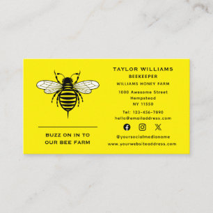 Apiary Beekeeper Beekeeping Honey Bee Social Media Business Card
