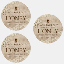 Apiary Business Patch with Honeycomb and Bee Honey