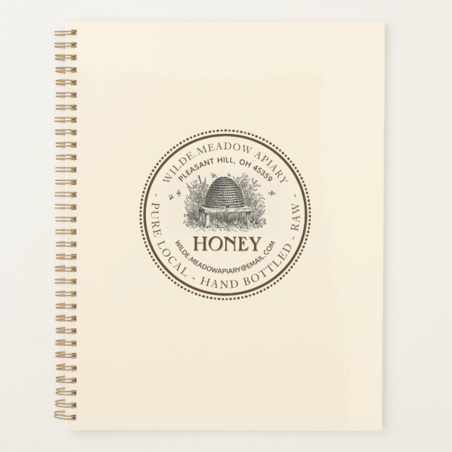 Apiary Business Promotional Honey Planner Skep (Front)