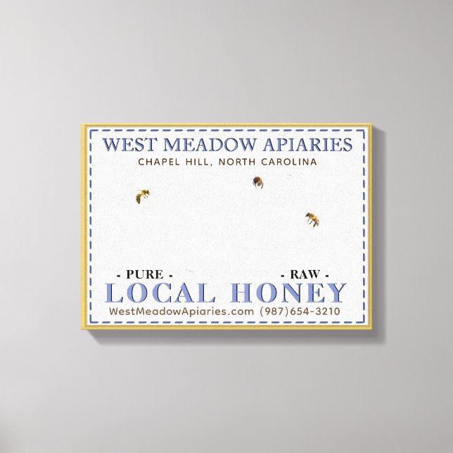 Apiary Farmer's Market Table Sign Local Honey  (Front)