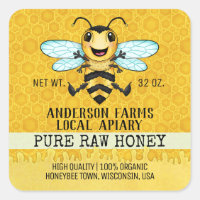 Apiary Honey Bee | Happy Honeybee Honeycomb Jar