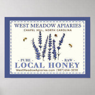 Apiary Name Farmer's Market Local Honey Poster