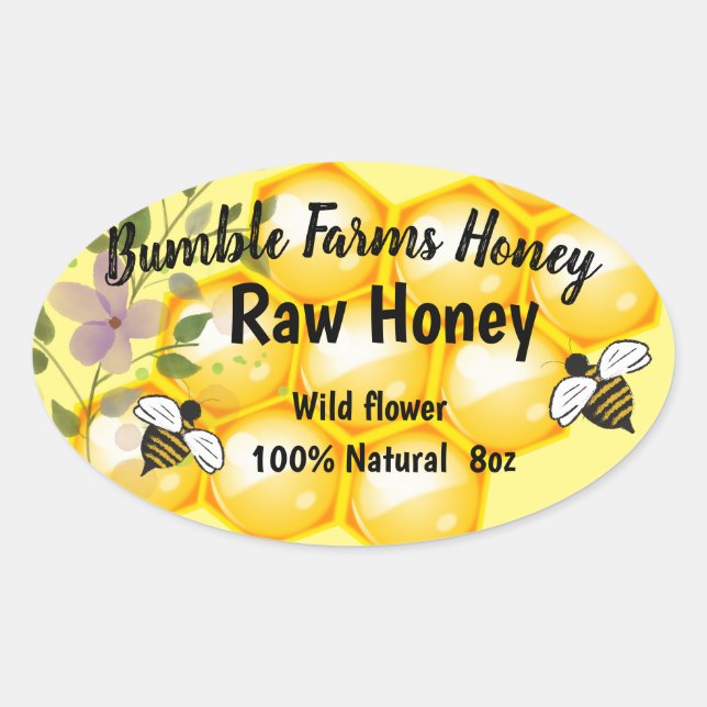 Apiary RAW HONEY Custom label (Front)