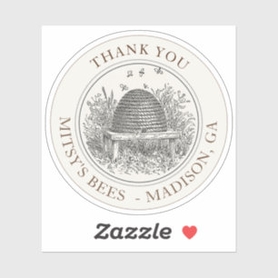 APIARY THANK YOU Label with Skep