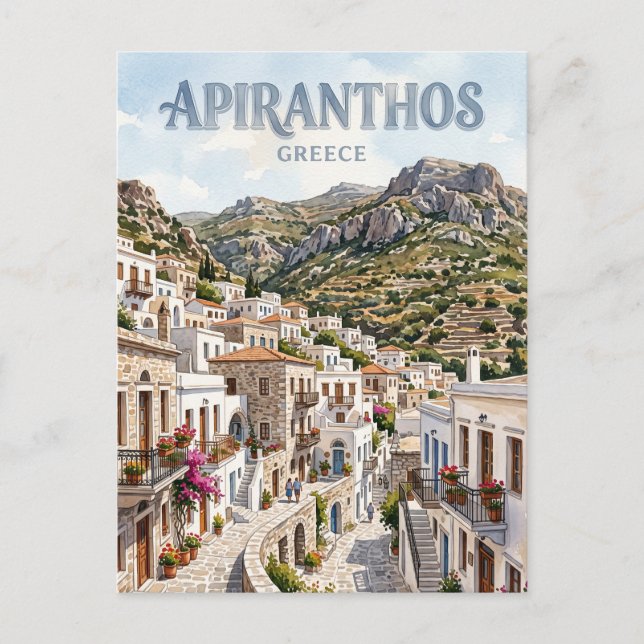 Apiranthos Greece Postcard (Front)