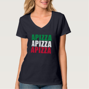Apizza Italian Flag New Haven Style Pizza T-Shirt