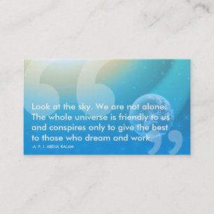 APJ Abdul Kalam success quote Business Card