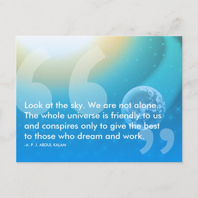 APJ Abdul Kalam success quote Postcard (Front)
