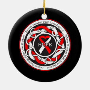 Aplastic Anaemia Hope Intertwined Ribbon Ceramic Tree Decoration